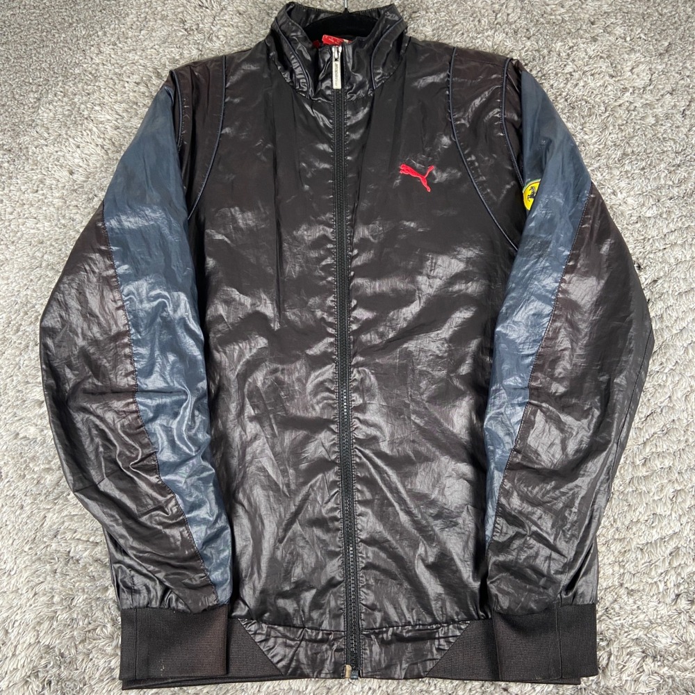 Puma Ferrari Lifestyle Track Jacket Mens S Black Zip Racing Windbreaker 761143